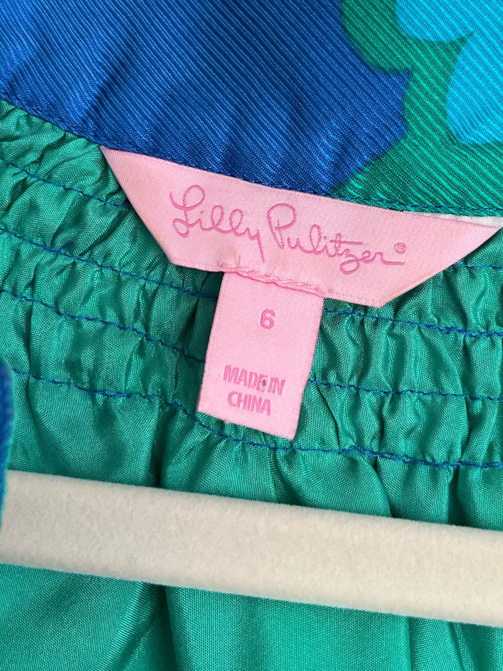Lilly Pulitzer Blue & Green Long Sleeve Belted Mini Dress - Size 6 - NWOT - Picture 7 of 9